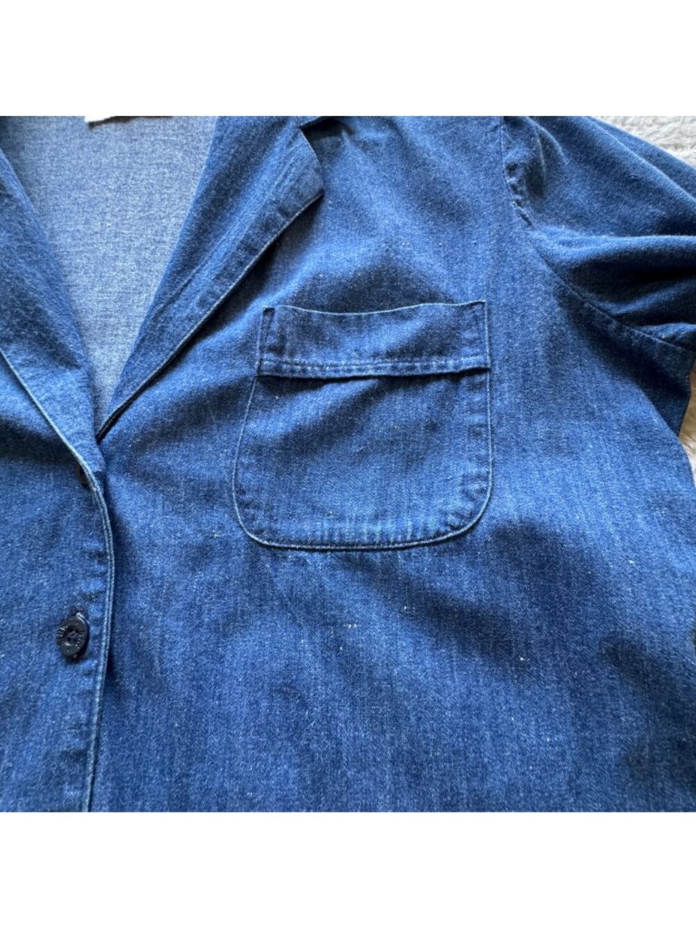 Vintage BIS Denim Shirt Women's Size 44 - US 12 Blazer Style Long Sleeved 1980s - Picture 9 of 16